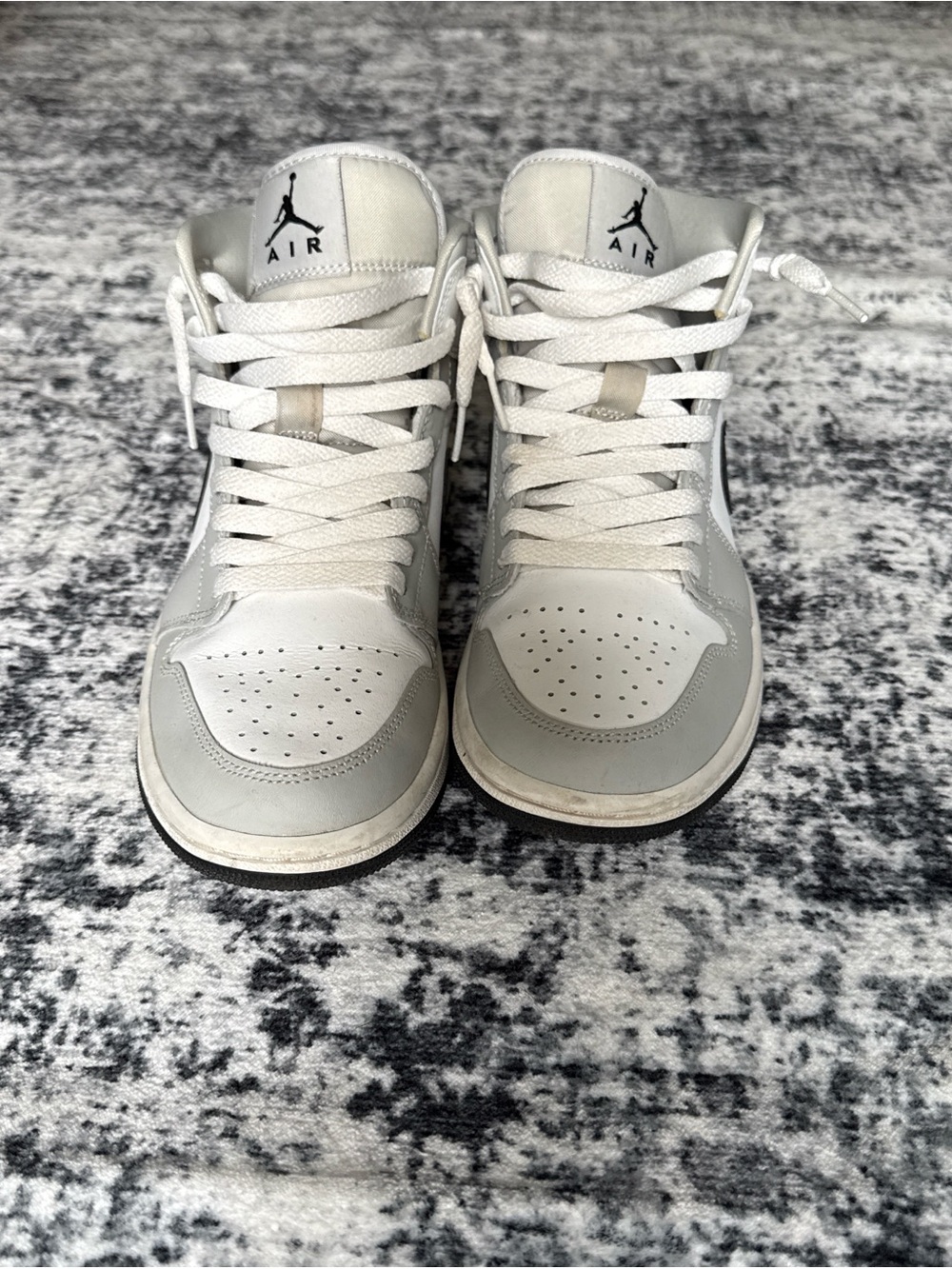 Nike White and Light Gray High-Top Sneakers